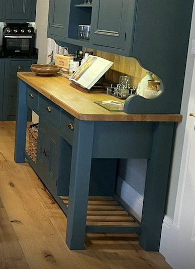 Bespoke kitchen dresser with oak worktop